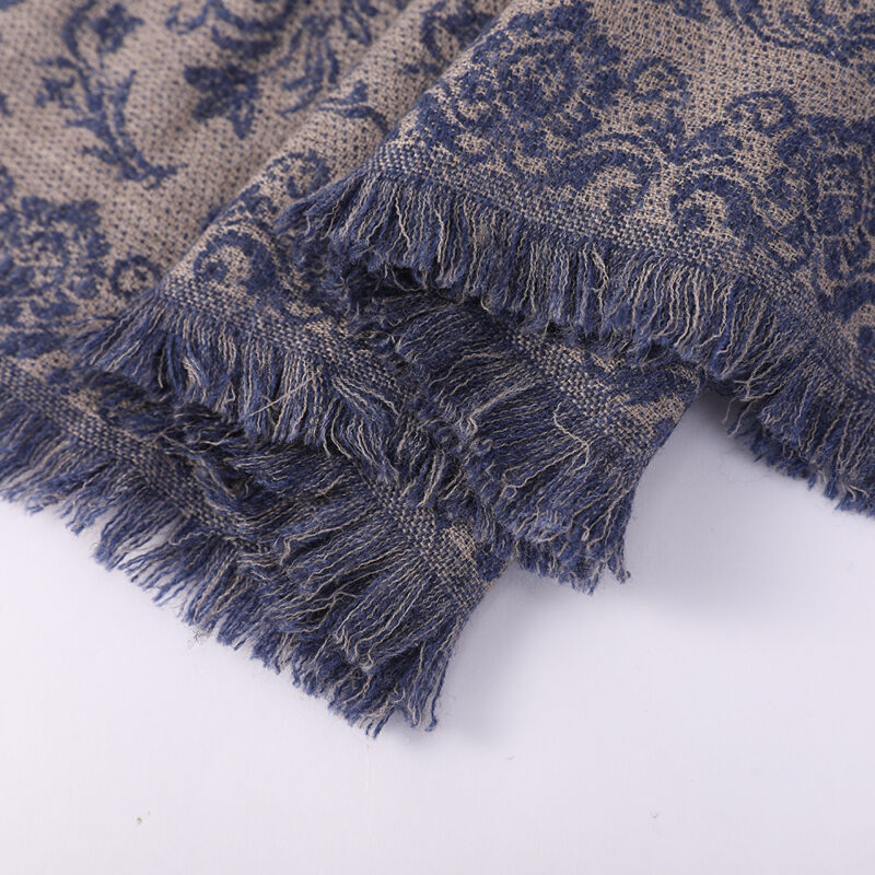 Kamal Featherlight Cashmere Scarf Wrap - Dark Blue - Image 7