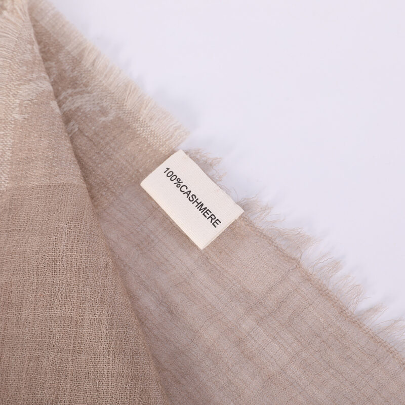Kamal Featherlight Cashmere Scarf Wrap - Beige - Image 6