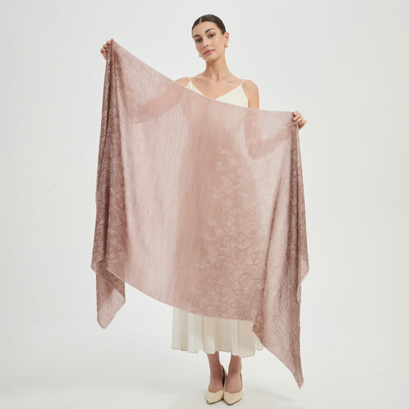 Kaeli Featherlight Cashmere Scarf Wrap - Desert Rose - Image 2