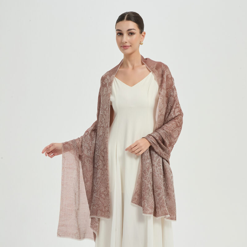Kaeli Featherlight Cashmere Scarf Wrap - Desert Rose - Image 4