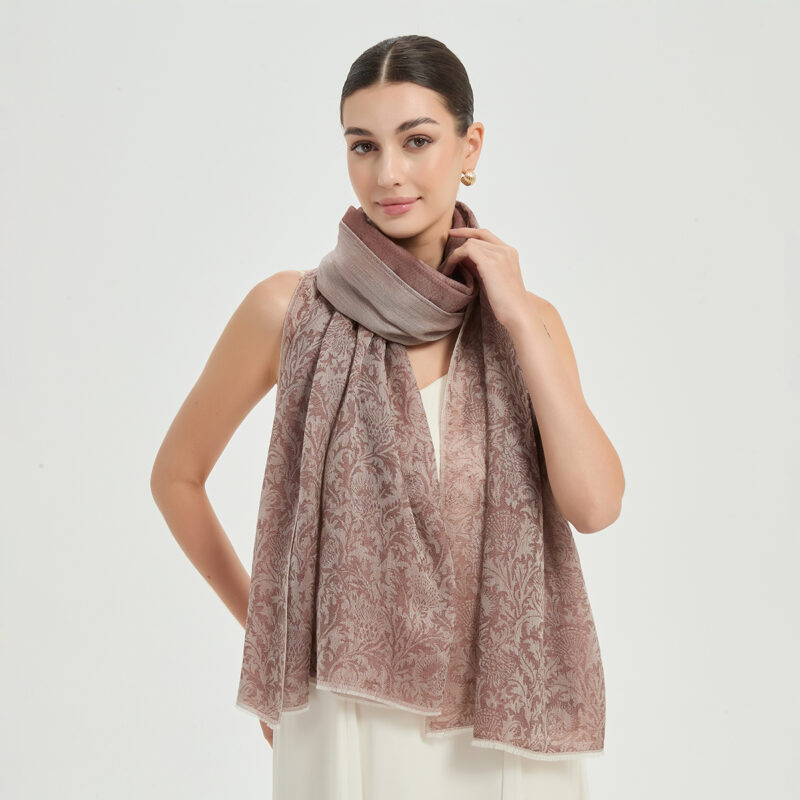 Kaeli Featherlight Cashmere Scarf Wrap - Desert Rose - Image 3