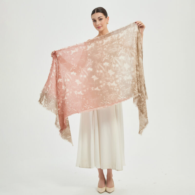 Lorea Cloudlight Cashmere Scarf Wrap - Tangerine - Image 2