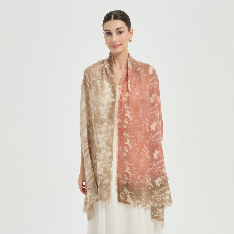 Lorea Cloudlight Cashmere Scarf Wrap - Tangerine - Image 3