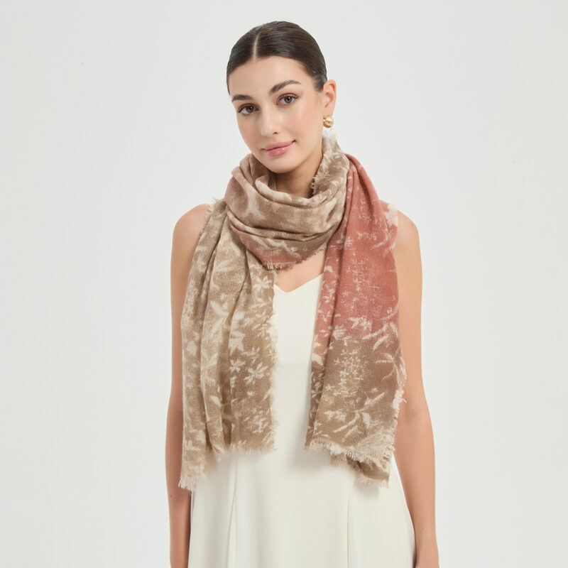 Lorea Cloudlight Cashmere Scarf Wrap - Tangerine - Image 4