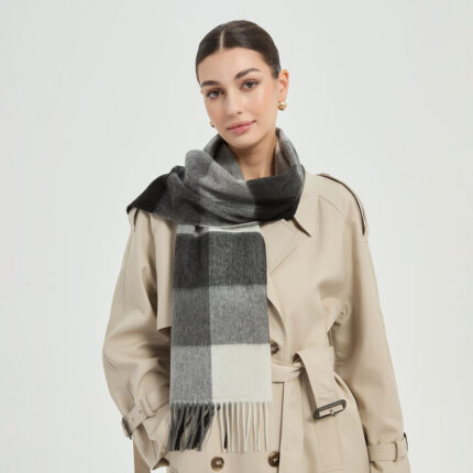 Reya Check Cashmere Scarf