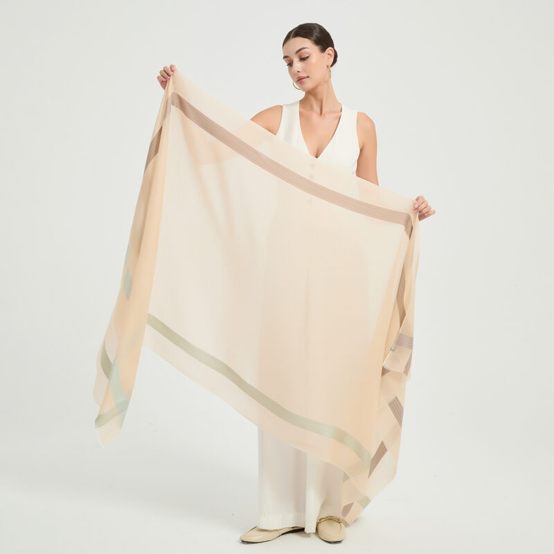 Melina Featherlight Cashmere Scarf Wrap - Beige - Image 2