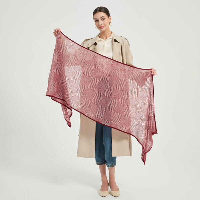 Elora Airweave Cashmere Scarf - Burgundy - Image 2