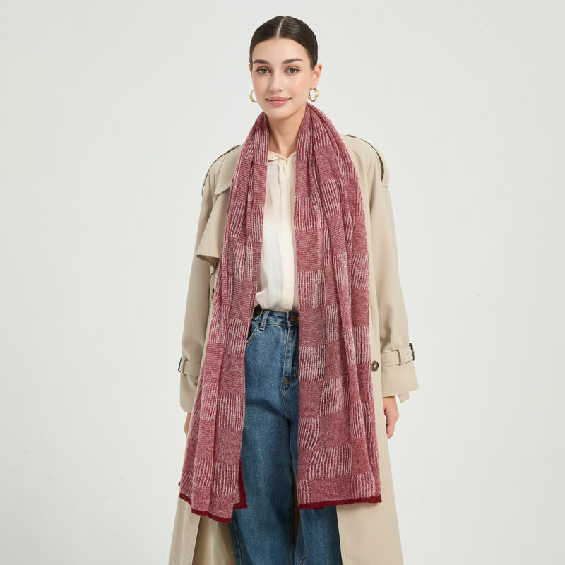 Elora Airweave Cashmere Scarf - Burgundy - Image 4