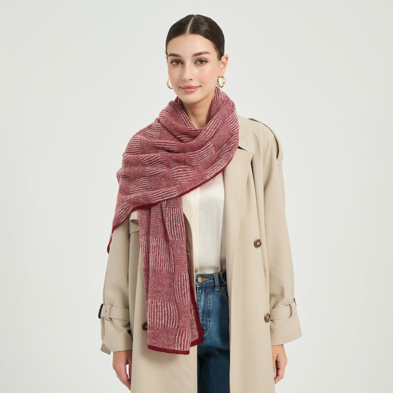 Elora Airweave Cashmere Scarf - Burgundy - Image 3