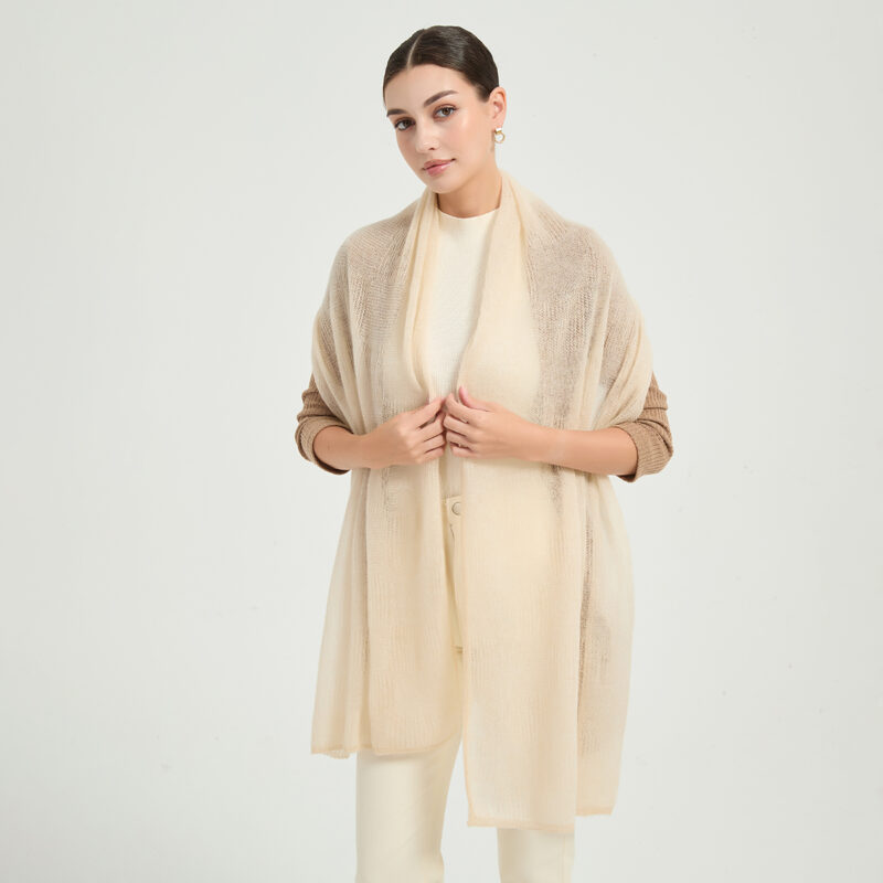 Elora Airweave Cashmere Scarf - Beige - Image 4