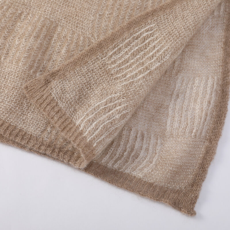 Elora Airweave Cashmere Scarf - Khaki - Image 6