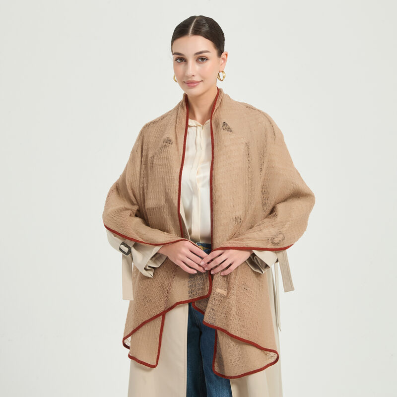 Vella Airweave Cashmere Scarf - Camel - Image 3