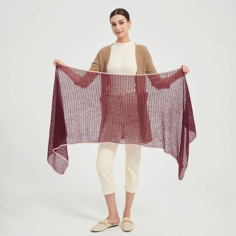 Vella Airweave Cashmere Scarf - Burgundy - Image 2