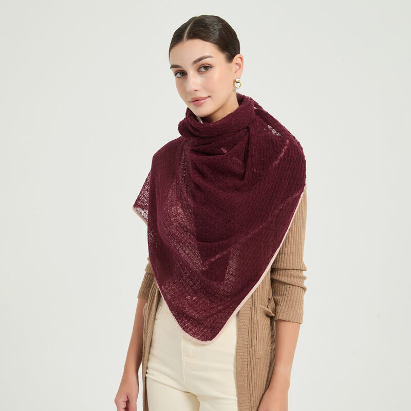 Vella Airweave Cashmere Scarf - Burgundy - Image 4