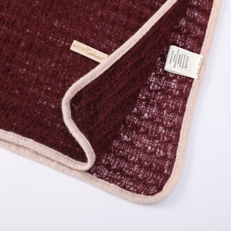 Vella Airweave Cashmere Scarf - Burgundy - Image 5